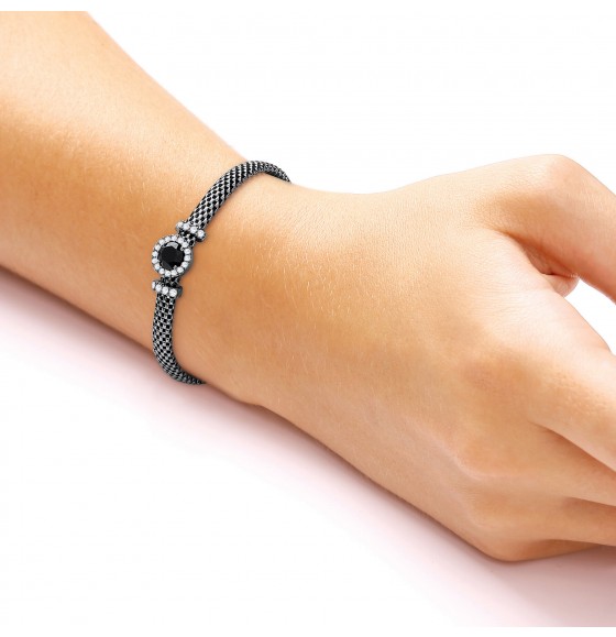 Fleur Ruthenium Plated Bracelet