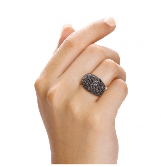  Sabrina Black Cocktail Ring